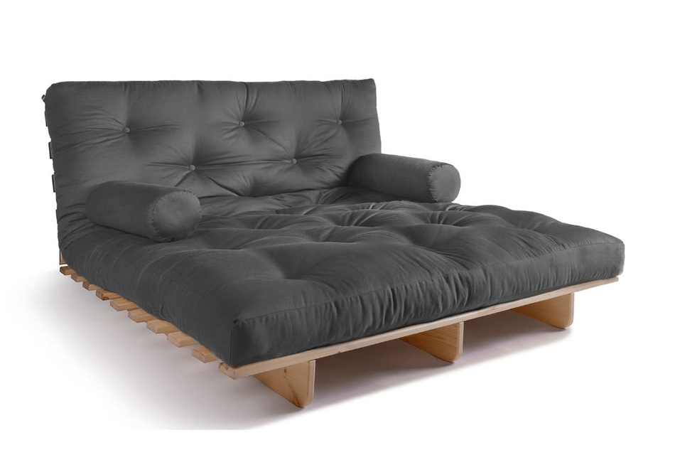 Rozkládací pohovka 140x200 - Slim Comfort Classic - Pascall Futon Grey