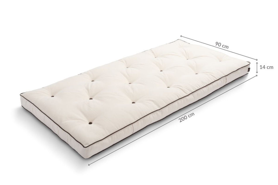 Matrace 90x200 přírodní s latexem - Futon Pascall Slim Latex Kedro Ecru