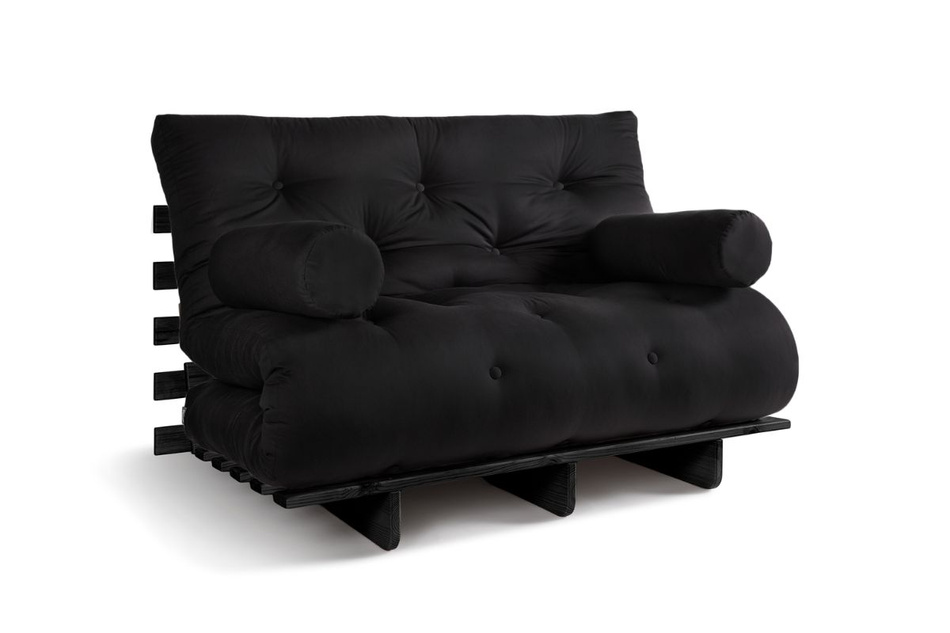 Rozkládací pohovka 120x200 - Slim Basic Black - Pascall Futon Černá barva