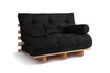 Rozkládací pohovka 120x200 - Slim Basic Classic - Pascall Futon Černá barva