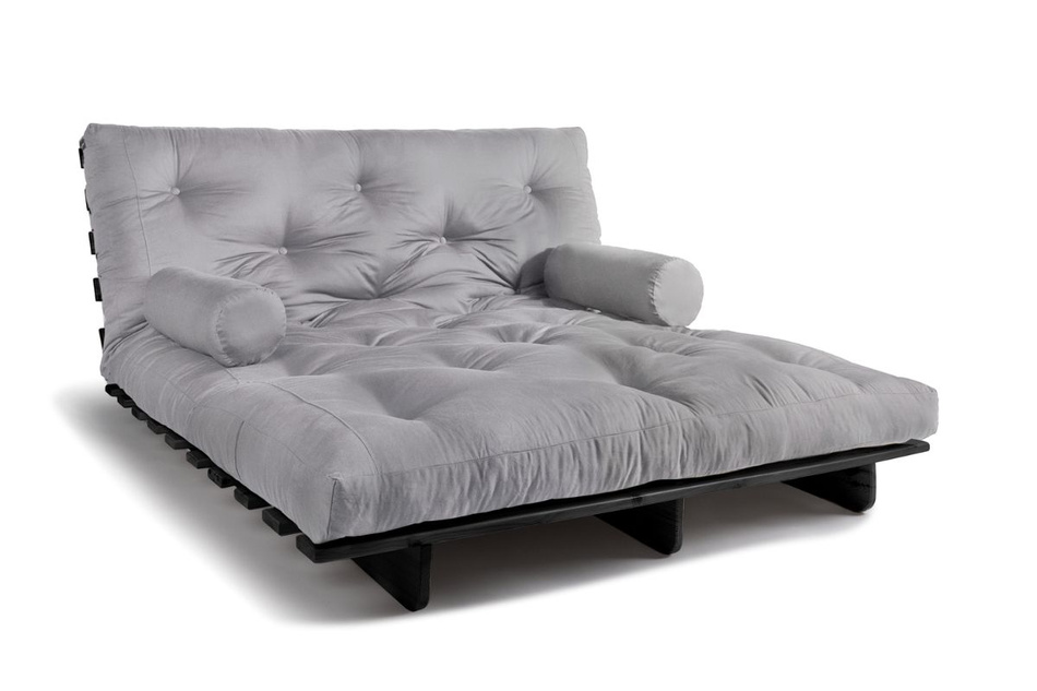 Rozkládací pohovka 160x200 - Slim Exclusive Black - Pascall Futon Popel holubice