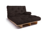 Rozkládací pohovka 120x200 - Slim Basic Classic - Pascall Futon Hnědá barva