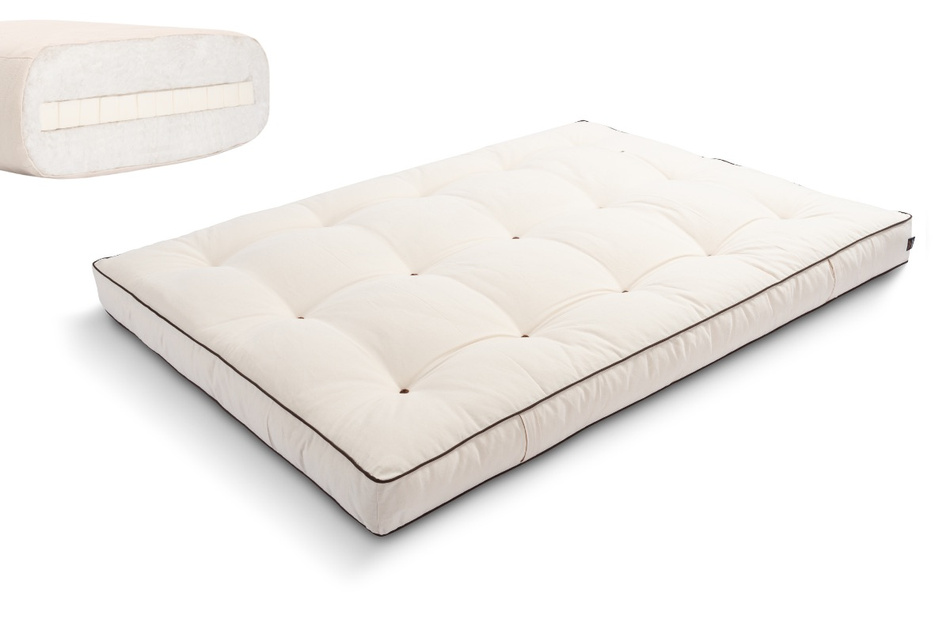 Matrace 120x200 přírodní s latexem - Futon Pascall Medium Latex Kedro Ecru