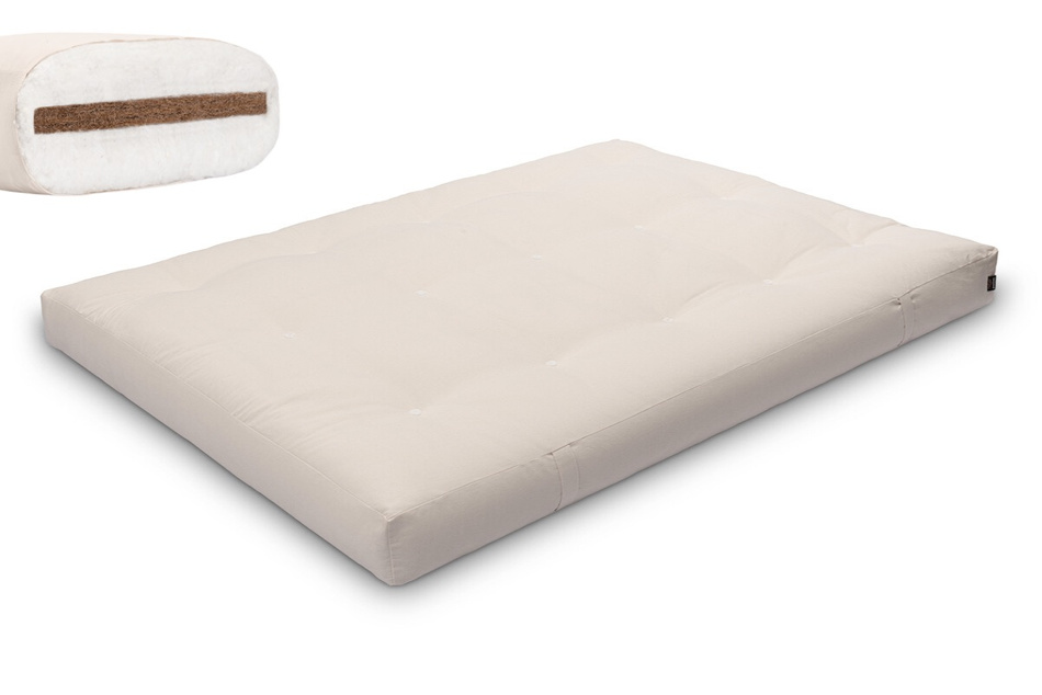Matrace 140x200 přírodní s kokosem - Futon Pascall Medium Coco Ecru