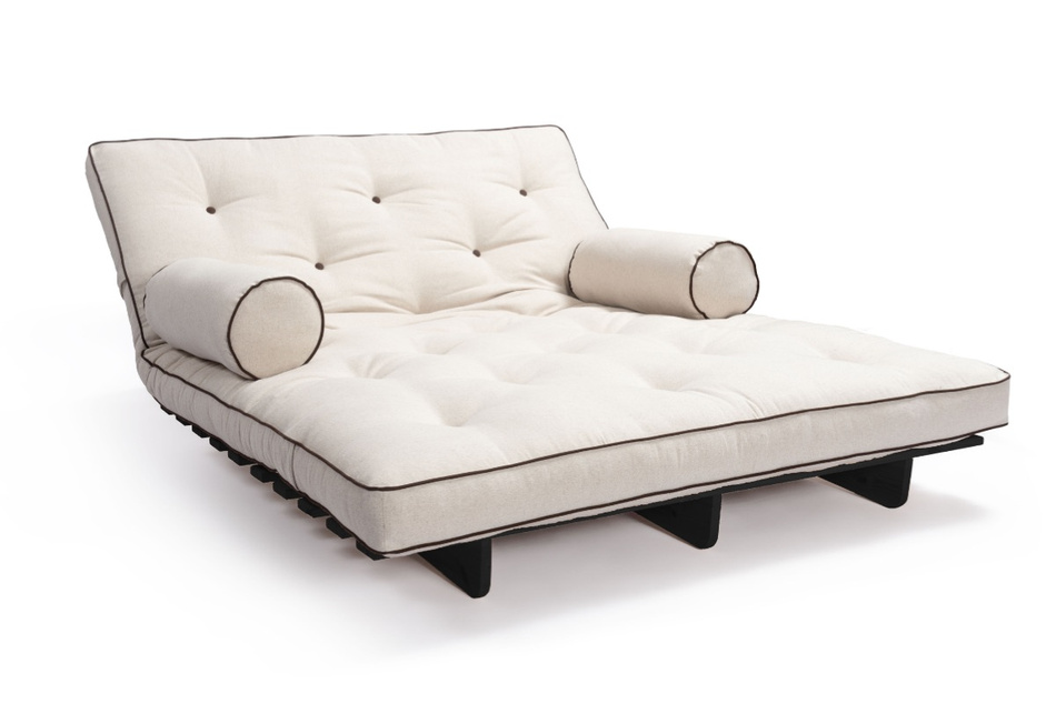 Rozkládací pohovka 120x200 - Slim Basic Kedro Black - Pascall Futon Povlečení