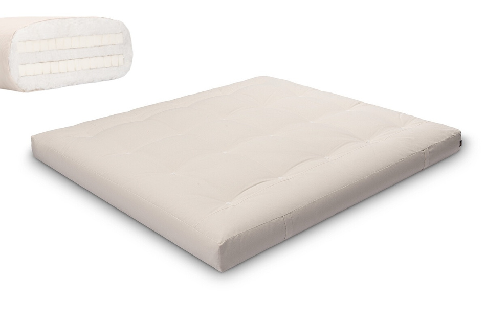 Matrace 180x200 přírodní s latexem - Futon Pascall Medium Duo Latex Ecru