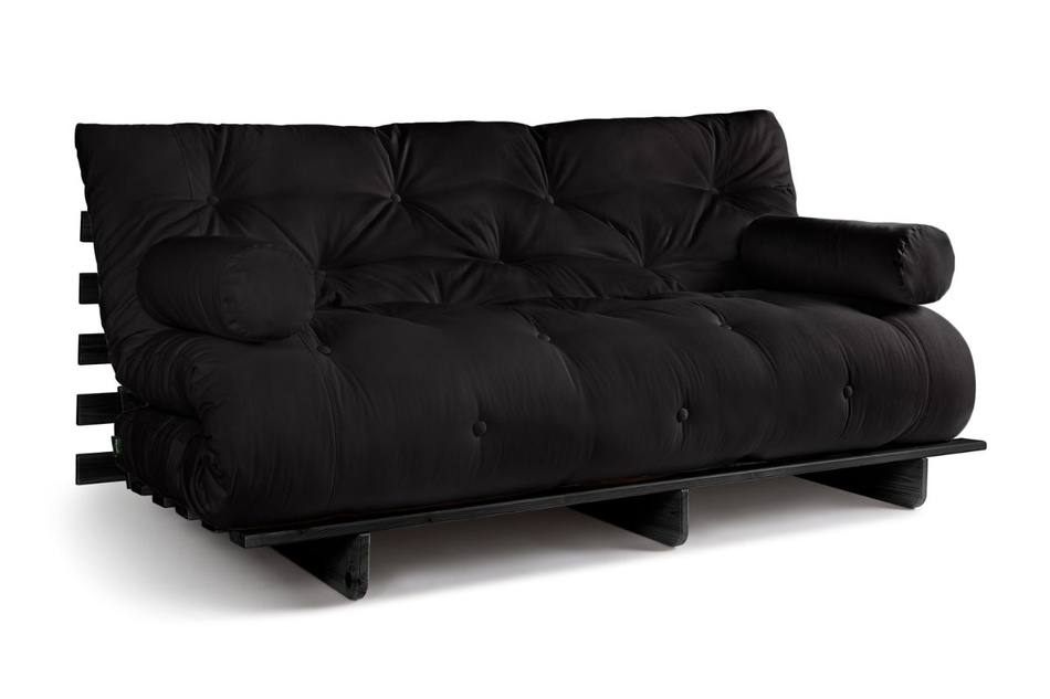Rozkládací pohovka 180x200 - Slim Basic Black - Pascall Futon Černá barva