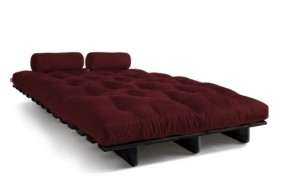 Rozkládací pohovka 140x200 - Slim Basic Black - Pascall Futon Maroon