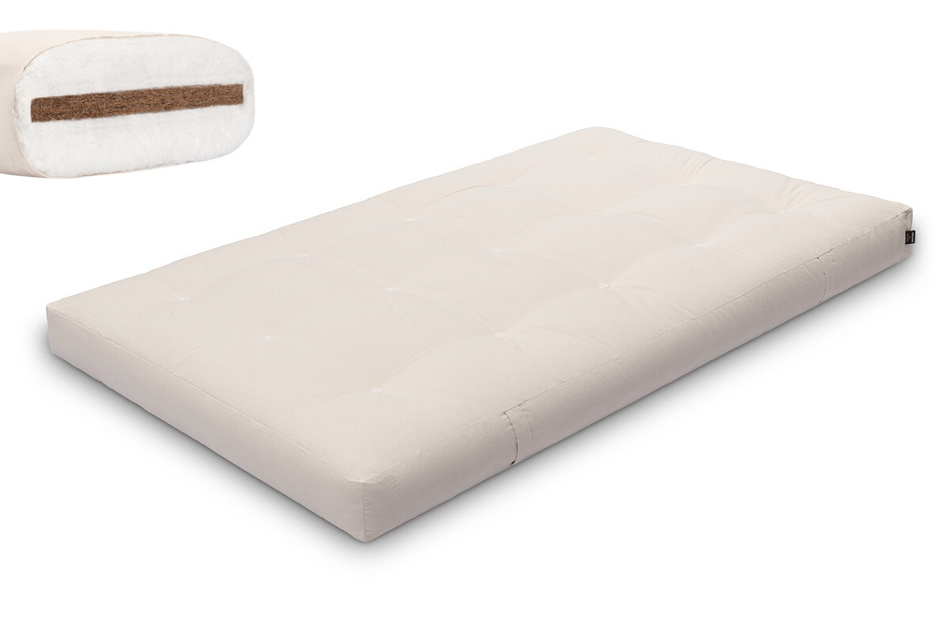 Matrace 120x200 přírodní s kokosem - Futon Pascall Medium Coco Ecru