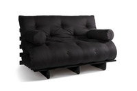 Rozkládací pohovka 140x200 - Slim Comfort Black - Pascall Futon Černá barva