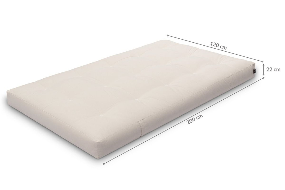 Matrace 120x200 přírodní s kokosem a 2x latexem - Futon Pascall Comfort Relax Ecru