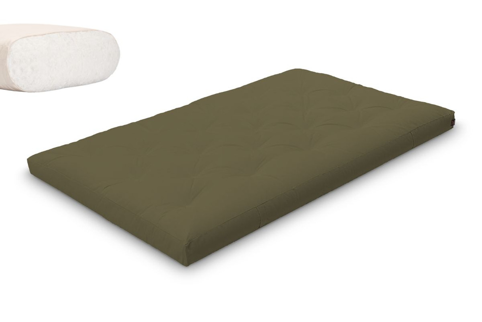 Matrace 120x200 přírodní - Futon Pascall Slim Natural Khaki