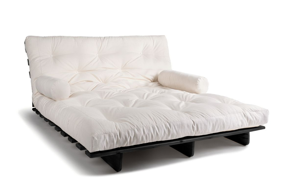 Rozkládací pohovka 160x200 - Slim Basic Black - Pascall Futon Ecru