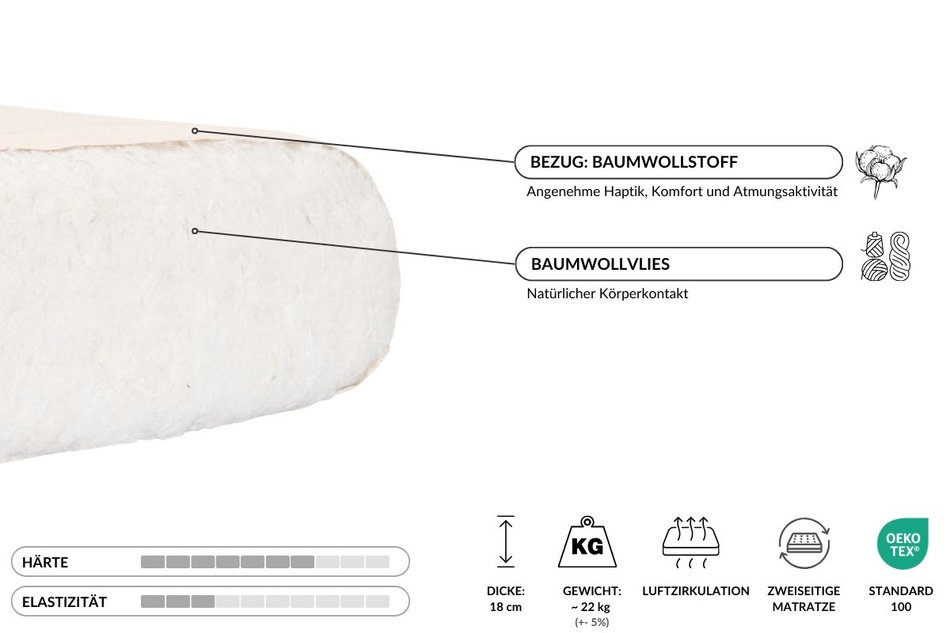 Pohovka Tatami Medium Natural Kedro 80x200 - Pascall Futon Povlečení