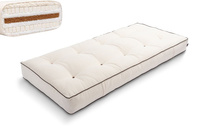 Matrace 90x200 přírodní s vlnou, kokosem a 2x latexem - Futon Pascall Comfort Wool Kedro Ecru
