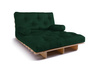 Rozkládací pohovka 120x200 - Slim Basic Classic - Pascall Futon Zelená láhev