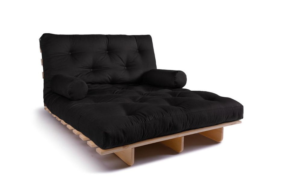 Rozkládací pohovka 120x200 - Slim Basic Classic - Pascall Futon Černá barva