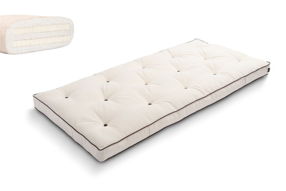 Matrace 90x200 přírodní s latexem - Futon Pascall Slim Duo Latex Kedro Ecru