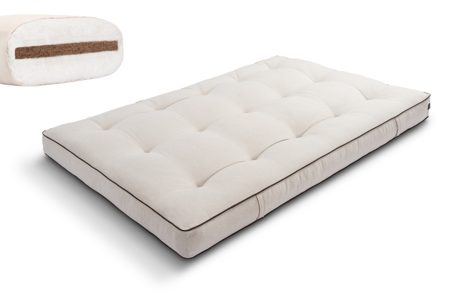 Matrace 140x200 přírodní s kokosem - Futon Pascall Medium Coco Kedro Povlečení