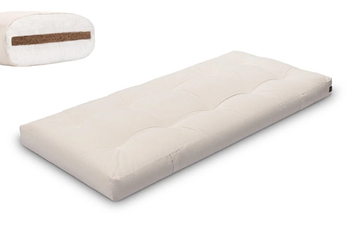 Ecru \ Włóknina bawełniana + 3 cm warstwa kokosu  \ 90x200 cm