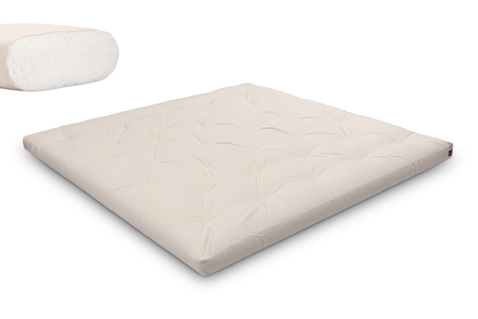 Matrace 200x200 přírodní - Futon Pascall Slim Natural Ecru