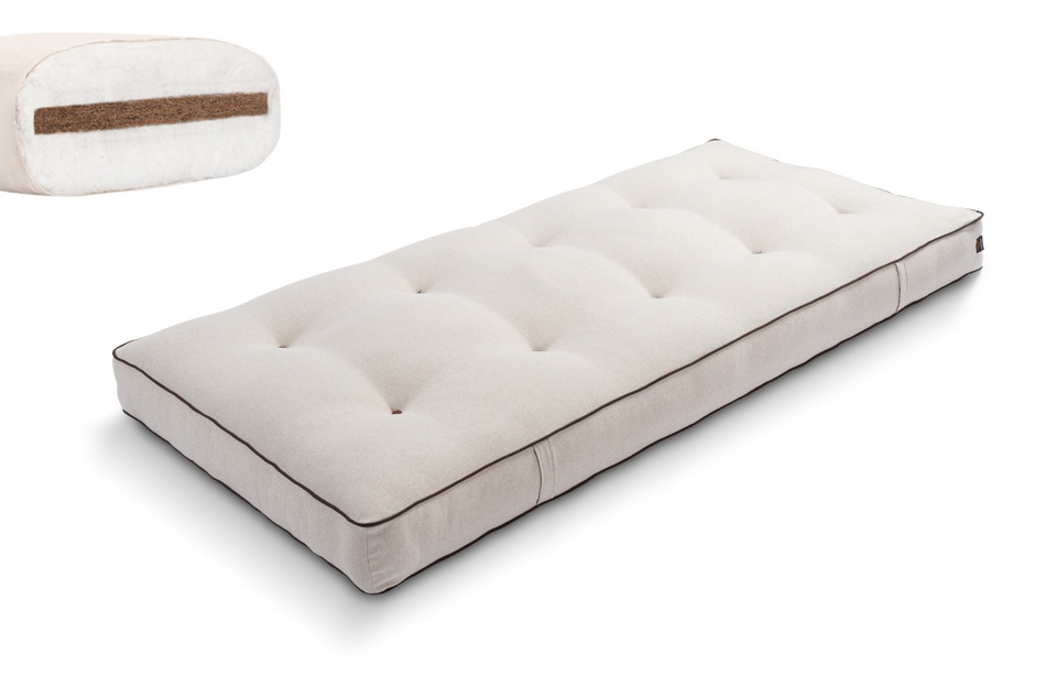 Matrace 90x200 přírodní s kokosem - Futon Pascall Medium Coco Kedro Povlečení
