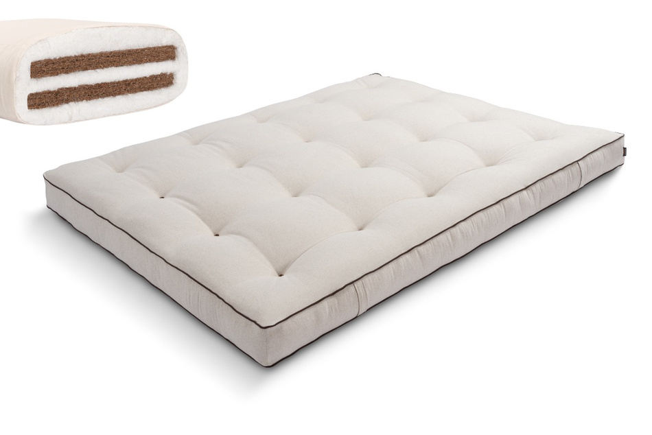 Matrace 180x200 přírodní s kokosem - Futon Pascall Medium Duo Coco Kedro Povlečení