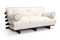 Rozkládací pohovka 160x200 - Slim Exclusive Kedro Black - Pascall Futon Ecru
