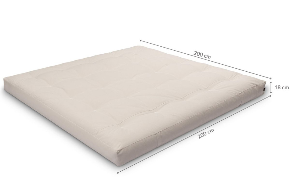 Futon Pascall Medium Latex - Matrace 200x200 Grey - přírodní s latexem