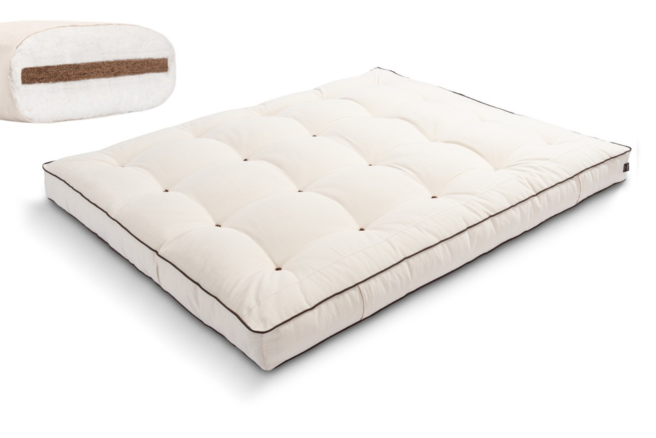 Matrace 160x200 přírodní s kokosem - Futon Pascall Medium Coco Kedro Ecru